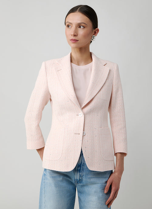 Tagliatore Debra Single Breasted Patch Pocket Boucle Blazer