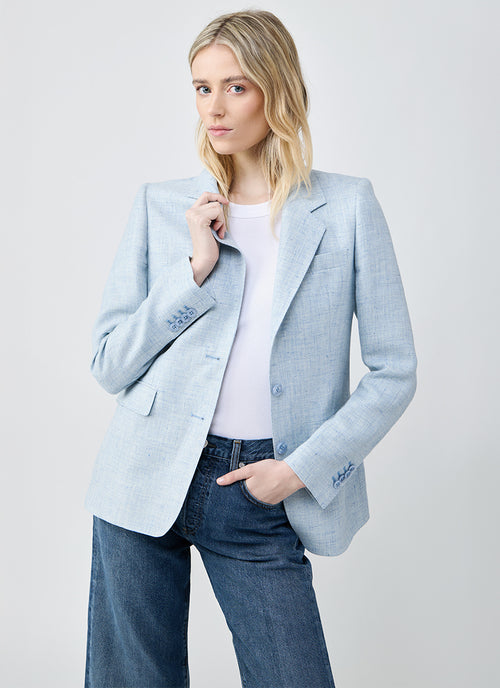 Tagliatore Parigi Single Breasted Linen Wool Blazer
